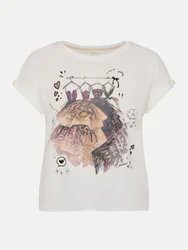 T-Shirt mit Fotoprint Weiß 42