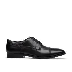 Men's Paulton Cap Black Leather Oxford Shoes, Lace Up Size: 8-Standard Fit - Black - Size: 8-Standard Fit