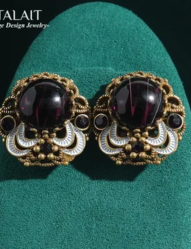 Vintage Jewelry Purple Glass Lion Stud Earrings For Woman Natural Stone Crystal Chinese Accessories Antique Gold Color Luxury - Aliexpress - FashionsVida
