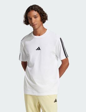 T-shirt Essentials 3-Stripes Single Jersey S White / Black
