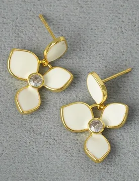 Garden Flowers White Enamel Glaze High-end Sense and Gentle Temperament Dangle Earrings Statement Valentines Day Earrings - Aliexpress - FashionsVida