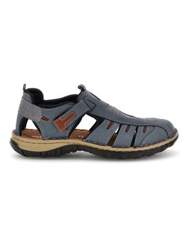 Sandali blu in vera pelle traforata 2613004 41