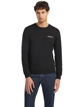 Jeans Maglietta A Maniche Lunghe Slim American Tradition Jet Black A996 2XL - Guess - FashionsVida
