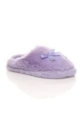 Women's Fluffy Mule Slippers in Lilac Size: 3 - Lilac - Size: 3