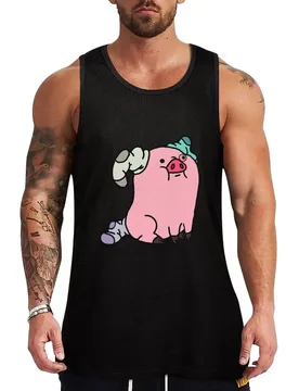 Waddles the pig Tank Top Vintage Print Tank Top Retro Graphic Sleeveless Tee - Aliexpress - FashionsVida