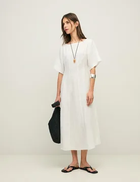 Vestido cáñamo manga corta - Yerse - FashionsVida