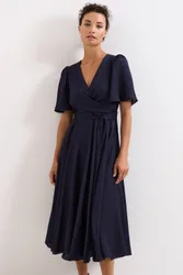 Abbie Wrap Dress - Dark Navy - Size: 6