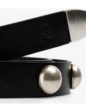 Cinturon con hebilla de mujer de piel con aplicaciones metálicas - Scalpers - FashionsVida