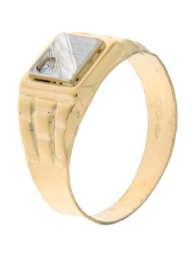 Anello Uomo Oro Giallo Bianco GL100642
