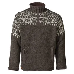 Mens New England Half Zip Jumper - Bark