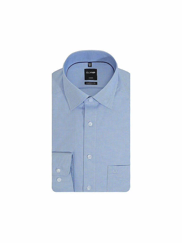 Olymp Camisa Modern Fit azul 43 - Olymp - FashionsVida