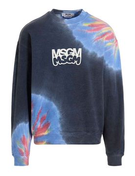 Felpa tie dye con stampa logo di burro studio