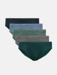Pack StayNew™ Pure Cotton Striped Slips Teal Mix male