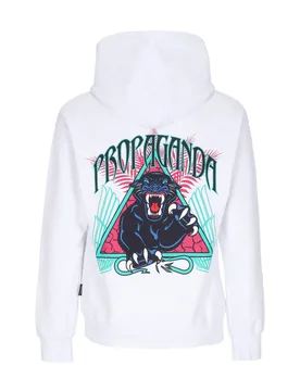 Felpa Leggera Cappuccio Uomo Triangle Panther Hoodie White - Propaganda - FashionsVida