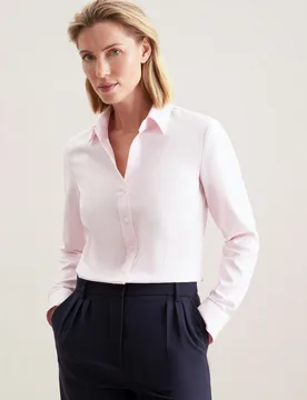 Hemdbluse aus Twill slim fit Rosa/Pink 38 - Seidensticker.com - FashionsVida