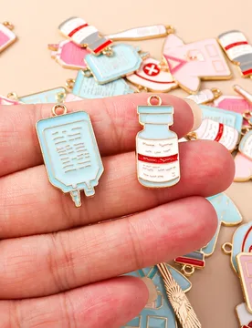 Leslie 10pcs Enamel Medical Stethoscope Syringe Nurse Hat Pendant For Bracelet DIY Doctors Charms Jewelry Making Findings - Aliexpress - FashionsVida