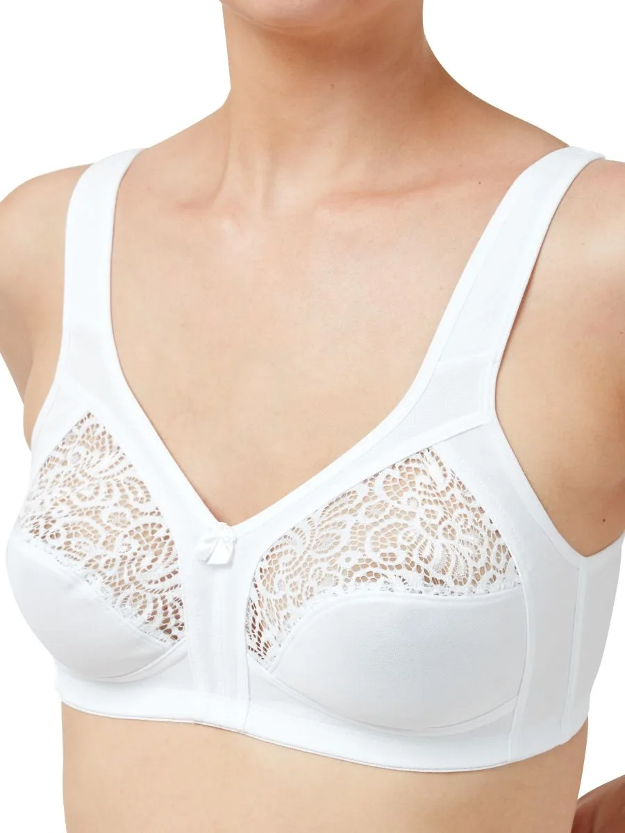 Womens Lace Soft Cup Bra - White Polyamide - Size 38d - Marlon - FashionsVida