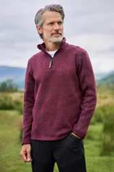 Idris II Mens Half-Zip Fleece - Red - Red - Size: XS