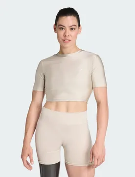 T-shirt lucida da allenamento Essentials M Beige - Adidas - FashionsVida