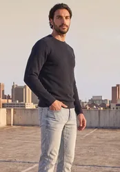 Street One Pullover mit Rundhals und Schulterdetail male Blau