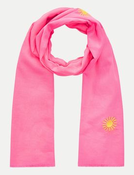 Schal mit Sonnen-Stickerei Pink