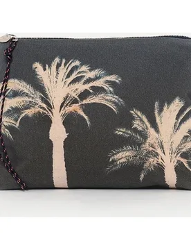 Pouch Sotogrande de algodón con estampado y cremallera - Zubi - FashionsVida