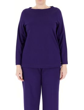Maglia scollo barchetta VIOLA S