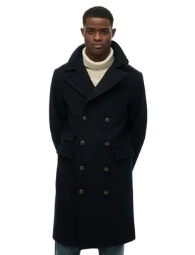 Cappotto Merchant Wool Blend Long Eclipse Navy 2XL - Superdry - FashionsVida