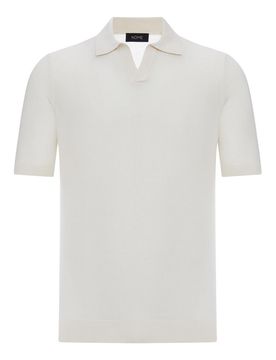 Nome Polo in seta con scollo a V