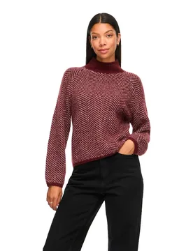 Maglione A Collo Alto Lory Knit Port Royale / Eggnog Melange XL - Vila - FashionsVida