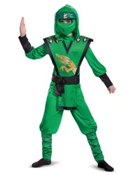 Lloyd LEGO Ninjago-Legacy-Kostüm für Jungen Faschingskostüm grün-gold-schwarz - male