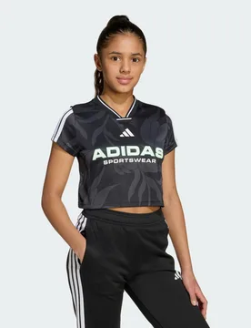 Casa di Tiro Colors of Football Crop T-shirt Bambini 13-14A Carbon / Black / White - Adidas - FashionsVida
