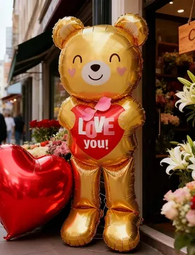 Pieza Globos de Oso de Peluche con Forma de Corazón Abrazable de 60 Pulgadas con Texto "Te Amo" y "Te Amo Mamá", Globos de Foil Rojo en Forma de Cor - Shein - FashionsVida