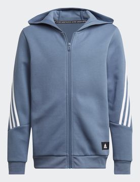 Felpa con cappuccio Future Icons 3-Stripes Full-Zip 5-6A Wonder Steel / White