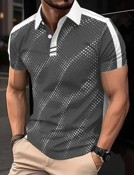 Men Summer New Arrival Polka Dot Print Polo Shirt Fashion Casual Versatile Short Sleeve Tops For Men Daily Outdoor Daily Wear - Aliexpress - FashionsVida
