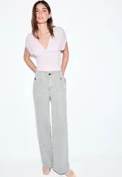 D77 Jeans mit minimalistischen Taschen PERLGRAUER DENIM-WASHED-LOOK 40