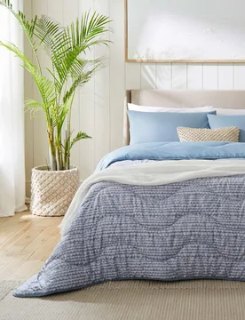 Coastal Calm Coverless Duvet & Pillowcase Light Blue Mix - Night Lark - FashionsVida