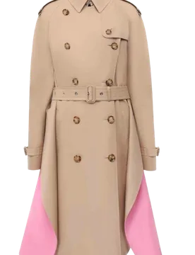 Soft Fawn Cape Trench Coat with Contrast Detail - Burberry - FashionsVida