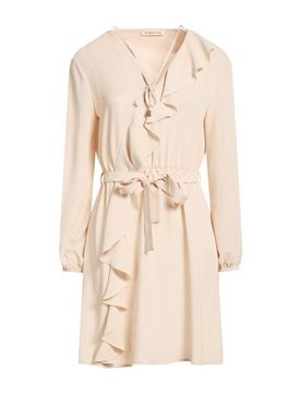 Minivestido Mujer Beige 38 Mujer