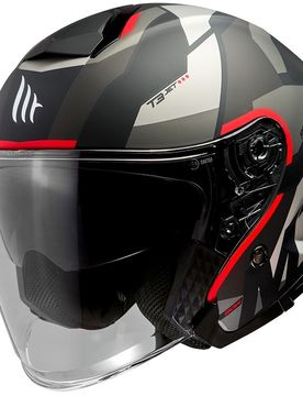 Casco Moto Jet Mt Helmet THUNDER Sv Jet BOW A5 Nero Rosso Op taglia XS