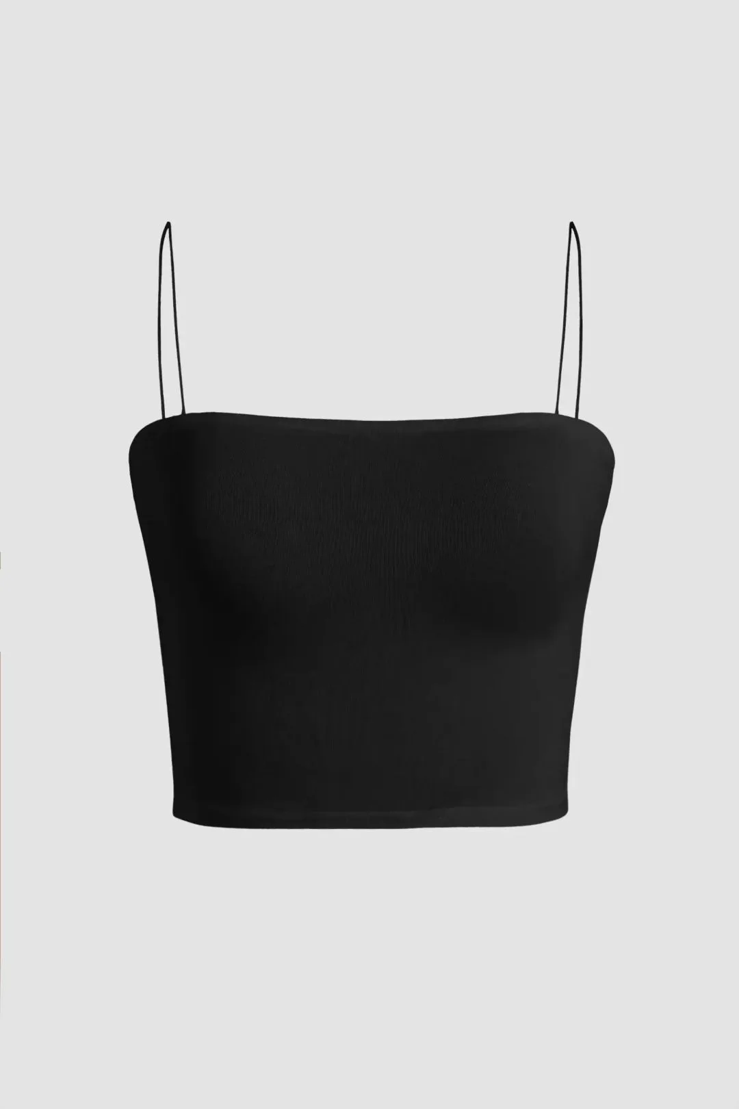 Womens Square Collar Crop Top - Black - Size 2xs - Hiccup - FashionsVida