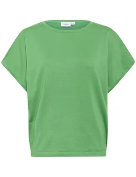 Women's Mila Short Sleeve Round Neck Pullover Jumper in Green Size: XL - Green - Size: XL - Saint tropez - FashionsVida
