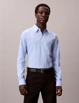 Camisa casual Hombre slim raya fina stretch - Calvin Klein - FashionsVida