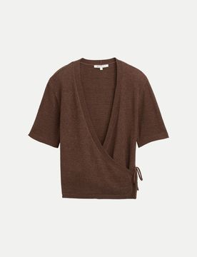 Wickel-Strickjacke Braun M