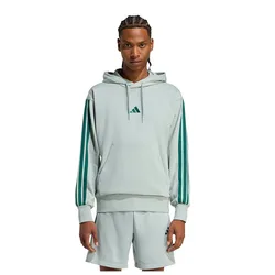 Felpa Con Cappuccio Essentials 3 Stripes French Terry Wonder Sage / Collegiate Green S