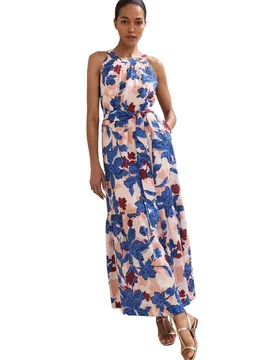 Women's Runa Floral Maxi Dress in Dusty Pink Size: 14 - Dusty Pink - Size: 14 - Phase Eight - FashionsVida