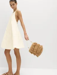 Paisley Embroidered Mini Beach Dress Ivory female