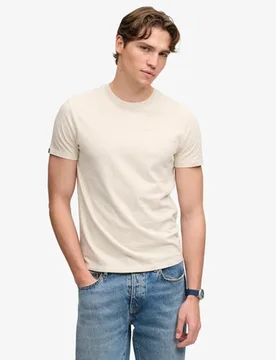 Superdry Herren Essential Company Logo T-shirt mit Stickerei Beige - Größe: S - 29.99 - FashionsVida
