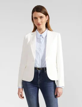 Pure Linen Single Breasted Blazer Ivory female - Hobbs - FashionsVida