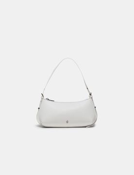 Längliche Schultertasche mit Ösen Weiß OS
